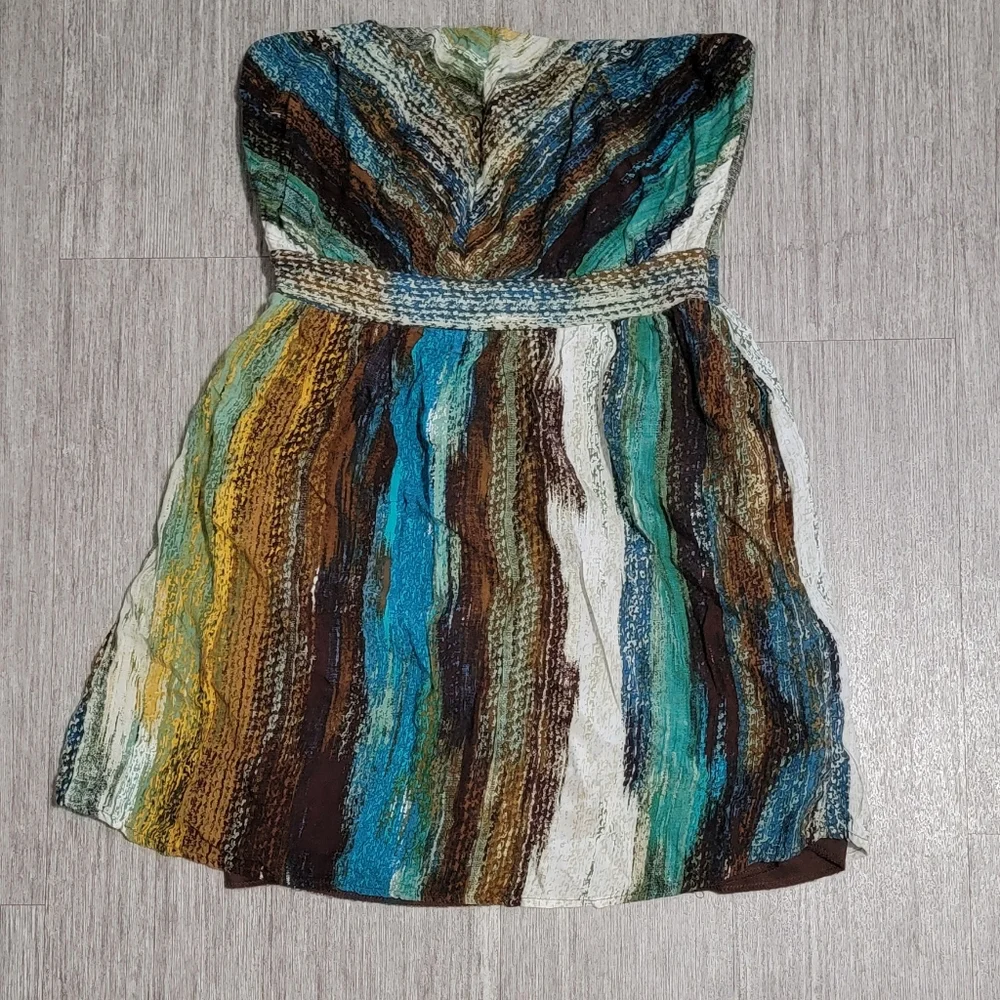 Ruby Rox Multicolor Strapless Mini Dress - Picture 1 of 7